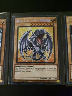 3x Blue-Eyes White Dragon Secret Rare NM Yugioh Playset - Image 3