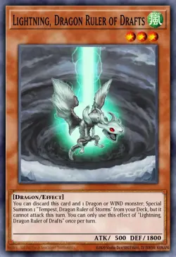 BLMM-EN124 "Lightning, Dragon Ruler of Drafts" Secret Rare YuGiOh! NEW - Image 1