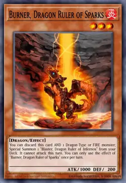 BLMM-EN123 "Burner, Dragon Ruler of Sparks" Secret Rare YuGiOh! NEW - Image 1