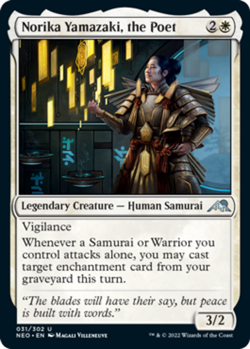 1x Norika Yamazaki, the Poet MTG Kamigawa: Neon Dynasty NM Magic Regular - Image 1