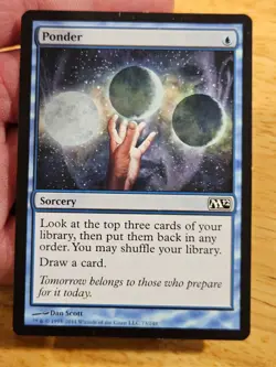 Ponder Magic Core Set 2012 Common Magic MTG WOTC M9199 - Image 3