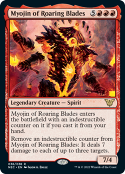 1x (036/038) Myojin of Roaring Blades - Set Booster Exclusive MTG Commander Kami - Image 1