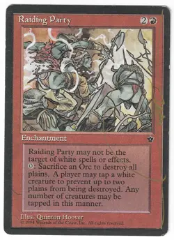 ►Magic-Style◄ MTG - Raiding Party Fallen Empires Signed Christopher Rush Played - Image 1