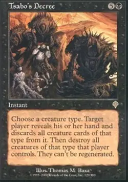 1x Tsabo's Decree - Foil Light Play, English Invasion MTG Magic - Image 1