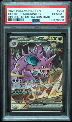 Team Rocket's Nidoking EX 233/182 PSA 10 Destined Rivals Pokemon Card - Image 1