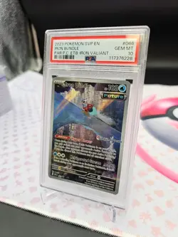 PSA 10 Pokemon Center ETB Iron BundIe PC Stamped Promo SVP 066 Paradox Rift - Image 3