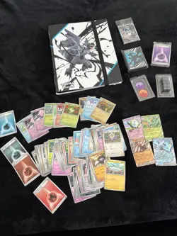 Pokemon Black Bolt Lot - 1 Binder, Promo energy cards and Bulk Cards, Ex TCG - Image 1