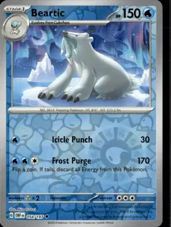 Pokemon Beartic 054/197 Obsidian Flames Reverse Holo Uncommon 5 Card Lot - Image 1