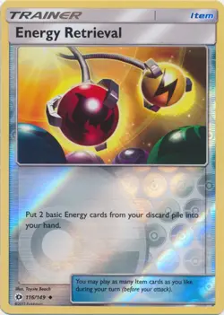 Pokemon - Energy Retrieval - 116/149 - Uncommon - Reverse Holo - Sun & Moon Base - Image 1