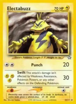 Pokemon - Electabuzz - 33/111 - Uncommon - Unlimited Edition - Neo Genesis - NM - Image 1