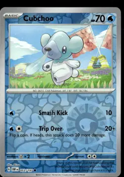 Pokemon Cubchoo 053/197 Obsidian Flames Reverse Holo Common 5 Card Lot - Image 1