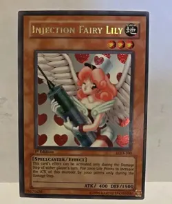 YUGIOH INJECTION FAIRY LILY SECRET LOD-100 1ST EDITION NEAR MINT - Image 3