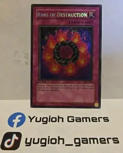 YUGIOH RING OF DESTRUCTION PGD-000 1ST EDITION SECRET LIGHT PLAYED - Image 1