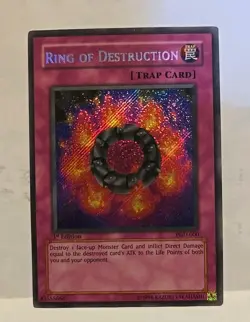 YUGIOH RING OF DESTRUCTION PGD-000 1ST EDITION SECRET LIGHT PLAYED - Image 3