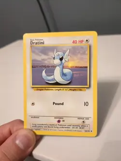 Dratini Base Set 26/102 Uncommon Pokemon Card Unlimited NM-Mint - Image 1