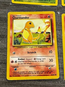 Charmander 46/102 & Bulbasaur 44/102- Base Set 6 Card Set Pokemon TCG Cards MP - Image 3