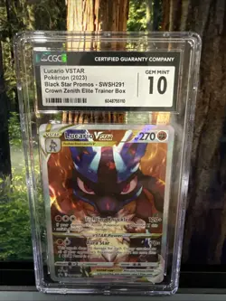 CGC 10 GEM MINT Lucario VSTAR SWSH291 Sword & Shield Full Art Promo Card Holo - Image 1