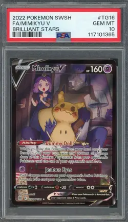 PSA 10 Mimikyu V (Alt Art) Brilliant Stars TG16/TG30 Holo Pokemon Card B11 - Image 1