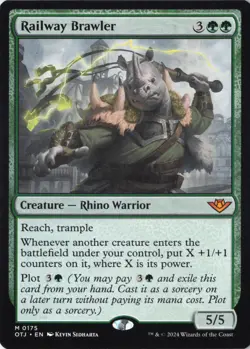 Railway Brawler Outlaws of Thunder Junction Regular - NM #175 MTG OTJ - Image 1