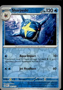 Pokemon Sharpedo 047/197 Obsidian Flames Reverse Holo Uncommon 5 Card Lot - Image 1