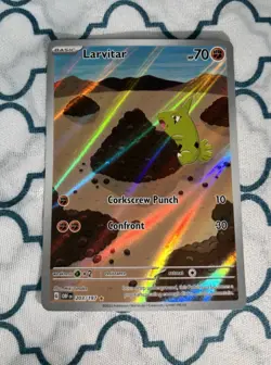 Pokemon Larvitar 203/197 Sv03: Obsidian Flames Holo Near Mint 🔥 - Image 1