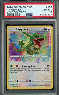 2020 Pokemon SWSH Vivid Voltage 138/185 RAYQUAZA PSA 10 Gem Mint - Image 1