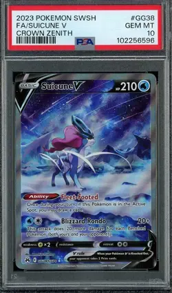 2023 Pokemon SWSH Crown Zenith GG38 SUICUNE V Full Art PSA 10 Gem Mint - Image 1