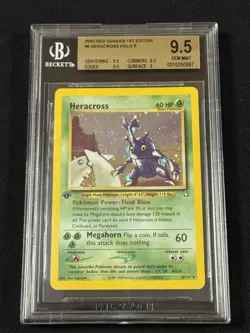 2000 Pokemon Neo Genesis 1st Edition Heracross Holo Bgs 9.5 Gem Mint Psa - Image 1