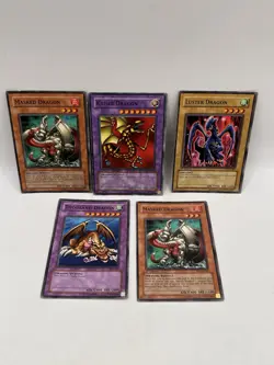 1996 Yugioh Dragon Card Lot - Kaiser Dragon, Thousand Dragon, Luster Dragon - Image 2