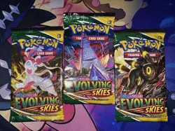 Pokemon Evolving Skies Trading Card Game Sword and Shield, Three Booster Packs - Image 1