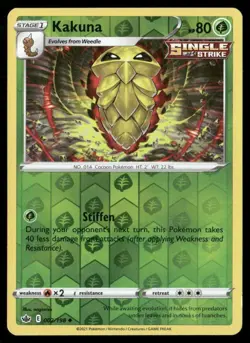 2021 Chilling Reign Set Pokemon Card 002 Kakuna Reverse Foil NM - Image 1