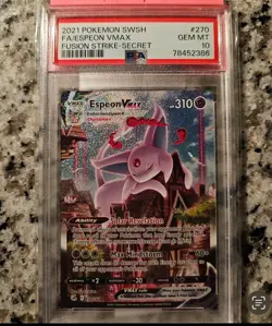 Espeon VMAX 270/264 Fusion Strike Pokemon TCG PSA 10 Gem MT Graded Card - Image 1