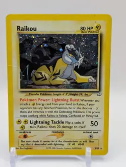Raikou 13/64 Neo Revelation Pokemon Card Holo Rare WOTC 2000 (Creased) - Image 1