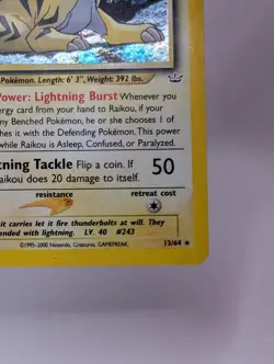 Raikou 13/64 Neo Revelation Pokemon Card Holo Rare WOTC 2000 (Creased) - Image 4