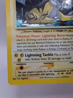 Raikou 13/64 Neo Revelation Pokemon Card Holo Rare WOTC 2000 (Creased) - Image 5