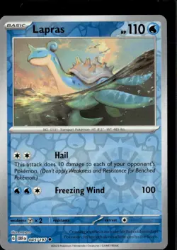 Pokemon Lapras 045/197 Obsidian Flames Reverse Holo Uncommon 5 Card Lot - Image 1