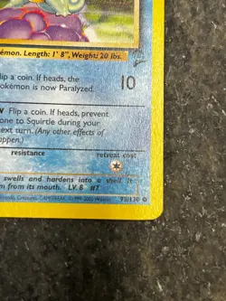 Squirtle 93/130 - Base Set 2 Vintage Pokemon Card LP #2 - Image 3