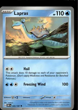 Pokemon Lapras 045/197 Obsidian Flames Non Holo Uncommon 5 Card Lot - Image 1