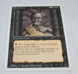 Magic card: Pestilence Black Enchantment Jesper Myrfors MTG - Image 1