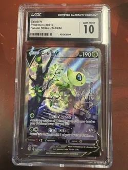 CGC 10 Celebi V Alt Art 245/264 Fusion Strike 2021 Graded Pokemon Card - Image 1
