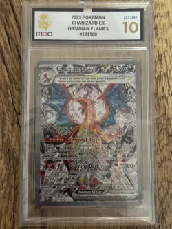Pokemon TCG Charizard EX Card Scarlet Violet Obsidian Flames 223/197 MGC 10 - Image 1