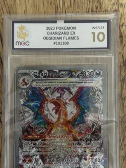 Pokemon TCG Charizard EX Card Scarlet Violet Obsidian Flames 223/197 MGC 10 - Image 3