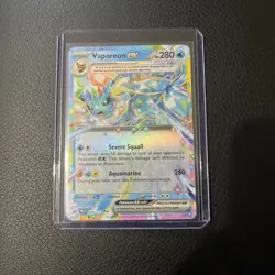 Vaporeon ex Pokemon Card Severe Squall Aquamarine Holo Rare - Image 1