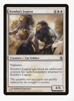 Kemba's Legion #9 Mirrodin Besieged (MBS) Magic Card in a Protective Sleeve - Image 1