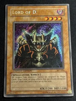 Lord Of D. BPT-004 Yu-Gi-Oh Secret Rare Limited Edition Card Played HP Damaged - Image 1