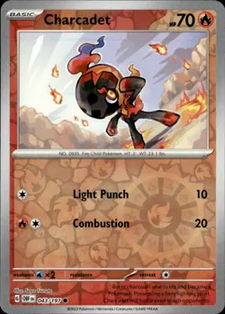 Pokemon Charcadet 043/197 Obsidian Flames Reverse Holo Common 5 Card Lot - Image 1