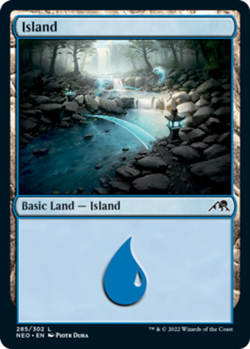 1x Island (285/302) - Foil MTG Kamigawa: Neon Dynasty NM Magic Foil - Image 1