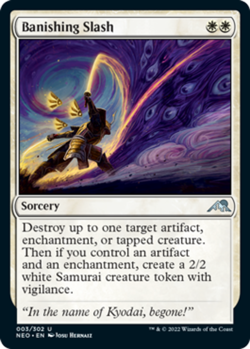 1x Banishing Slash - Foil MTG Kamigawa: Neon Dynasty NM Magic Foil - Image 1