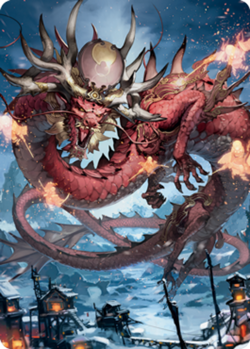 1x Art Series (61/81) - Atsushi, the Blazing Sky MTG Kamigawa: Neon Dynasty NM M - Image 1