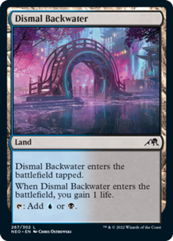 1x Dismal Backwater - Foil MTG Kamigawa: Neon Dynasty NM Magic Foil - Image 1